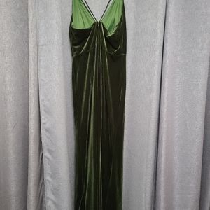V-neck Spaghetti Strap Velvet Long Dres